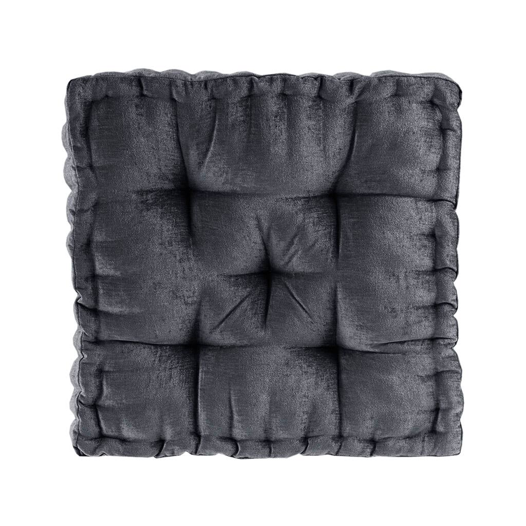 Alt View 2. APRILSOUL - Poly Chenille Square Floor Pillow Cushion Charcoal 20 x 20 in - Charcoal.