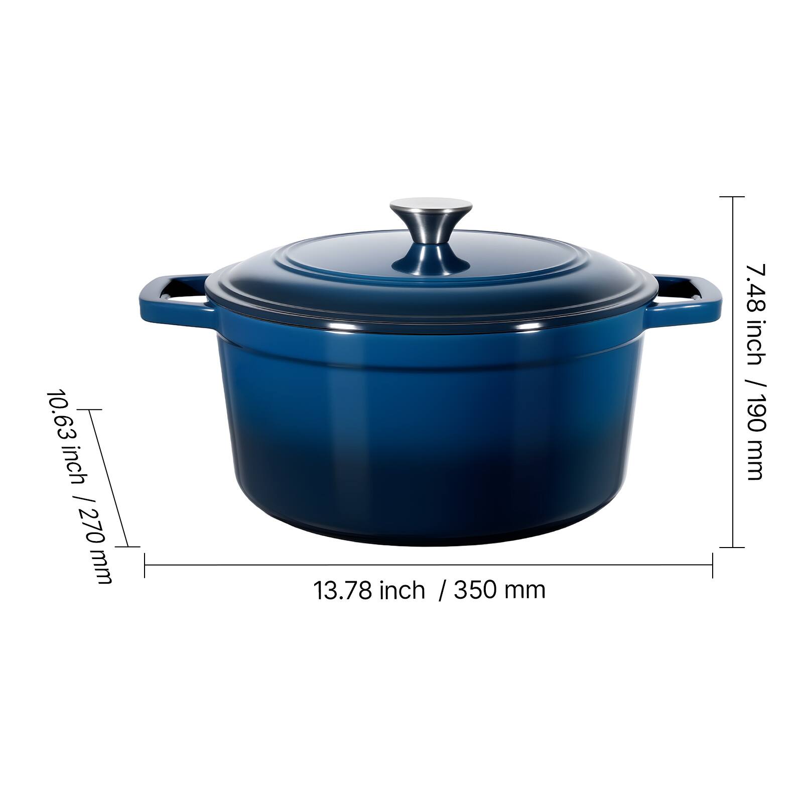 10.63 inch / 270 mm  
13.78 inch / 350 mm  
7.48 inch / 190 mm