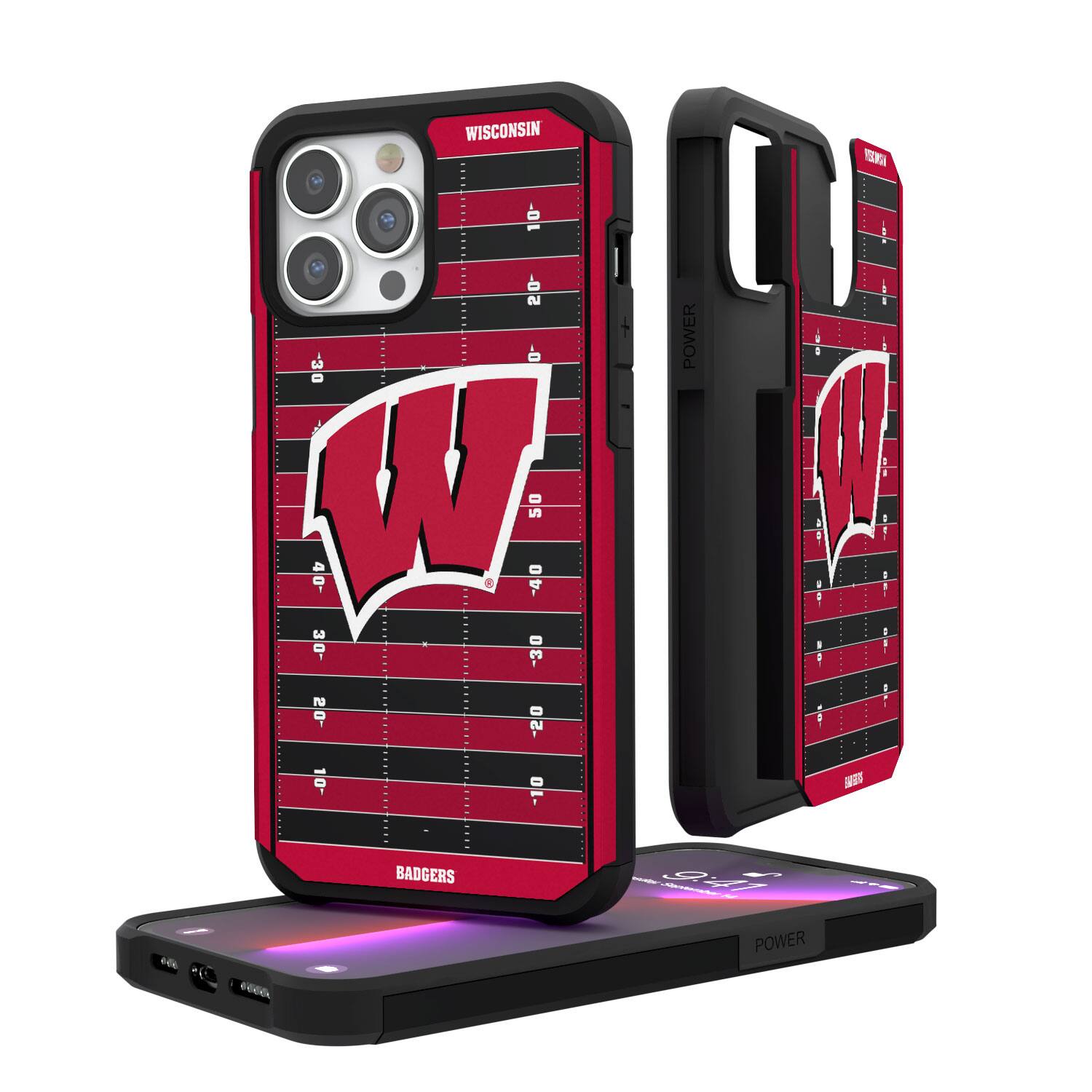 Keyscaper - NCAA - Wisconsin Badgers Field iPhone Rugged Case - 14 Pro Max - Multicolor
