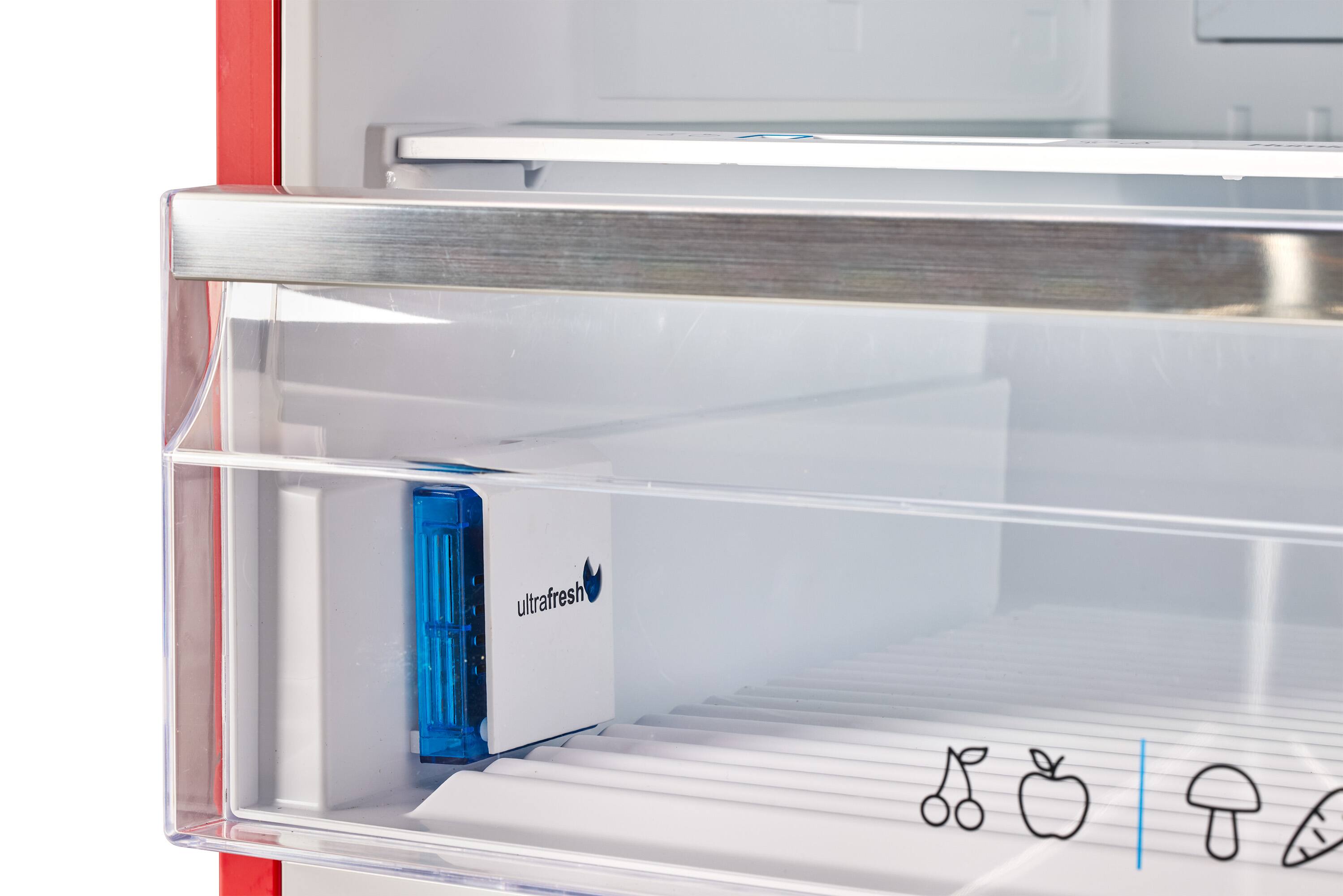 Alt View 4. Unique Appliances - Classic Retro 16.7 cu.ft Bottom Freezer Counter Depth Refrigerator - Candy Apple Red.