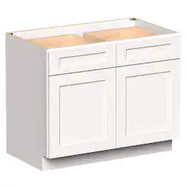 Boyel Living - 42-in W x 34.5-in H x 24-in D Shaker RTA Kitchen Base Cabinet with Soft-Close - White Shaker