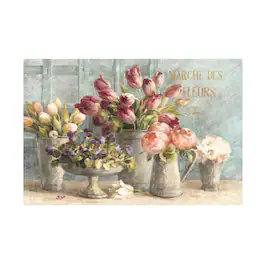 Trademark Fine Art - Danhui Nai 'Marche Des Fleurs Blue Gold' Canvas Art - Multicolor
