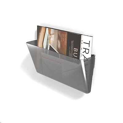 Alt View 2. TRU RED - TRU RED™ Single Pocket Plastic Wall File, Smoke (TR58212) - Smoke.