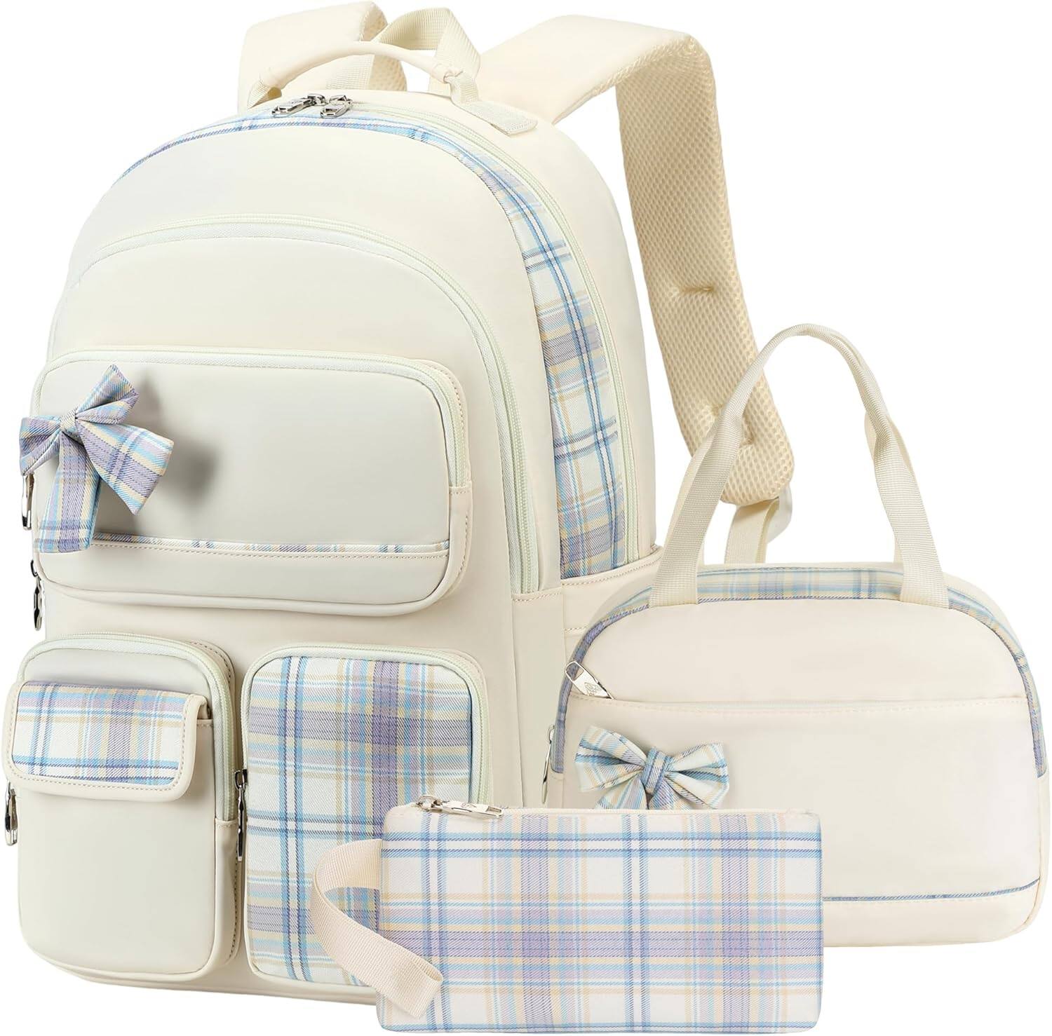 Front. Live At Space - Girls Backpack, Backpacks Lunch Box Pencil Laptop School Kids Kindergarten Elementary College Large Bookbag Women... - Off-white-Large.