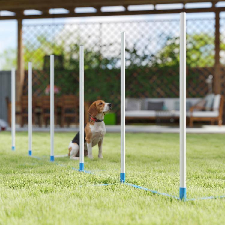 Alt View 9. PULUZ - Dog Agility Equipment Dog Weave Pole Set Agility Starter Kit Pet Outdoor Exercise Training Set - White.