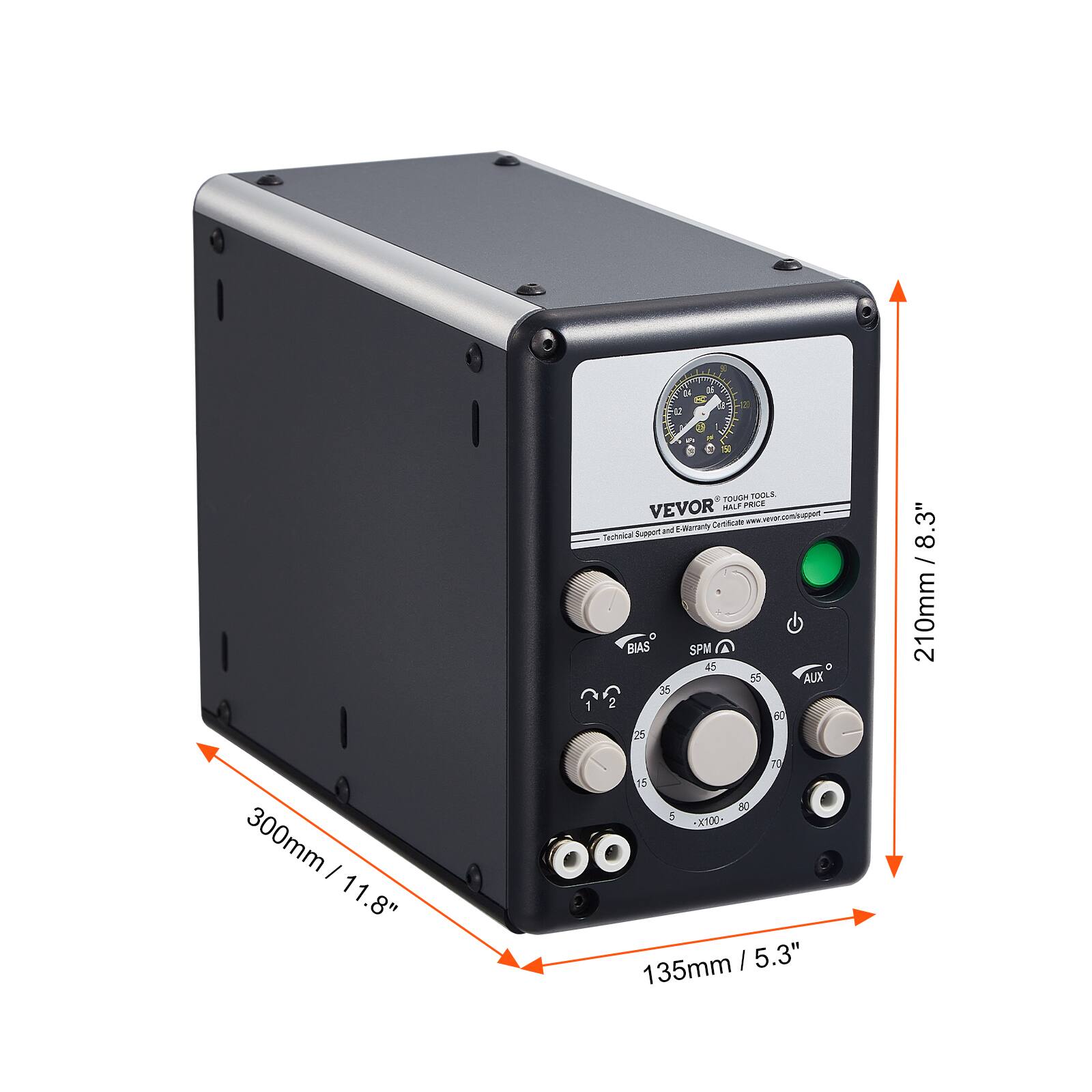 1 di DE  
2 u B - TENIL  
4 + TOUOH VEVOR AF PRICE  
commusgon E-Maranty Catoficale Saon an Tauhmosal o BIAS SPM A  
45 55 AUX 35 2 50 25 8.3" 210mm / 8.3" 300mm I 1 11.8" 8" 70 15 3G 5 X1O 135mm I 5.3"

---

VEVOR  
TOUGH TOOLS  
TOUGH PRICE  
Technical Support and Warranty Certificate: www.vevor.com/support

---

300mm / 11.8"  
210mm / 8.3"  
135mm / 5.3"  
210mm / 8.3"