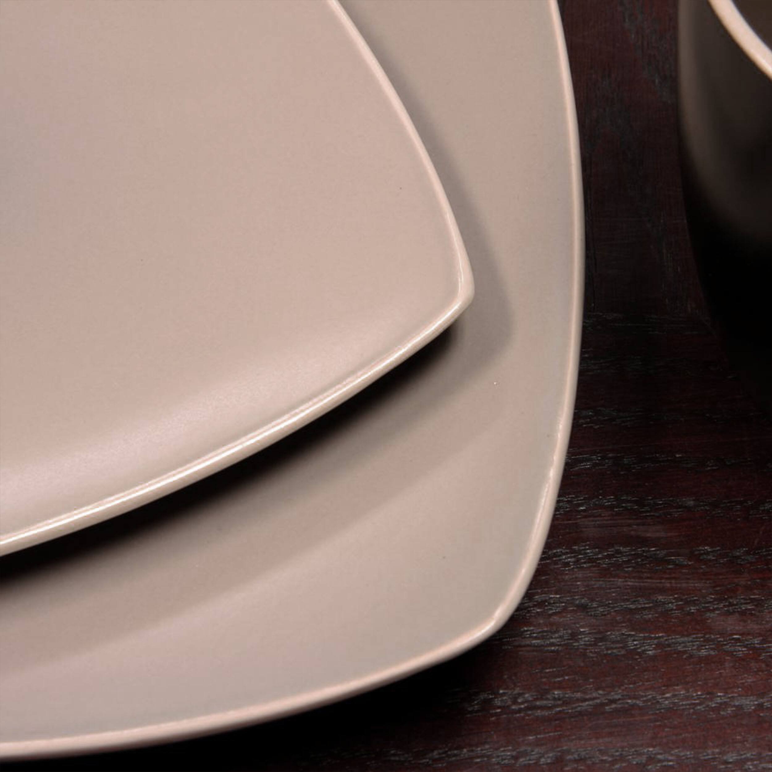 Alt View 2. Gibson - Gibson Soho Lounge Matte 16-Piece Dinnerware Set, Taupe - Taupe.