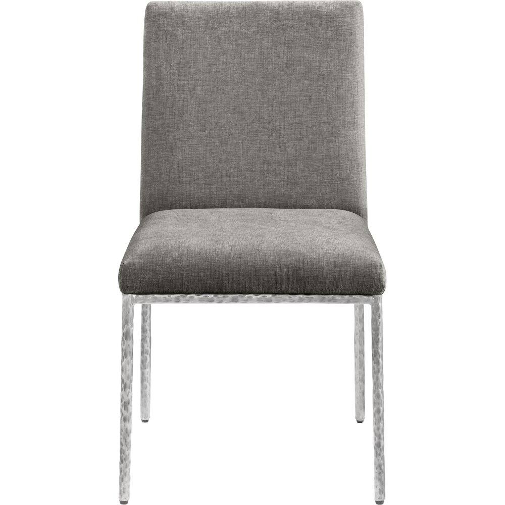 Alt View 2. Meridian Furniture - Reeves Grey Chenille Fabric Upholstered Dining Side Chair, Set of 2 - Silver.