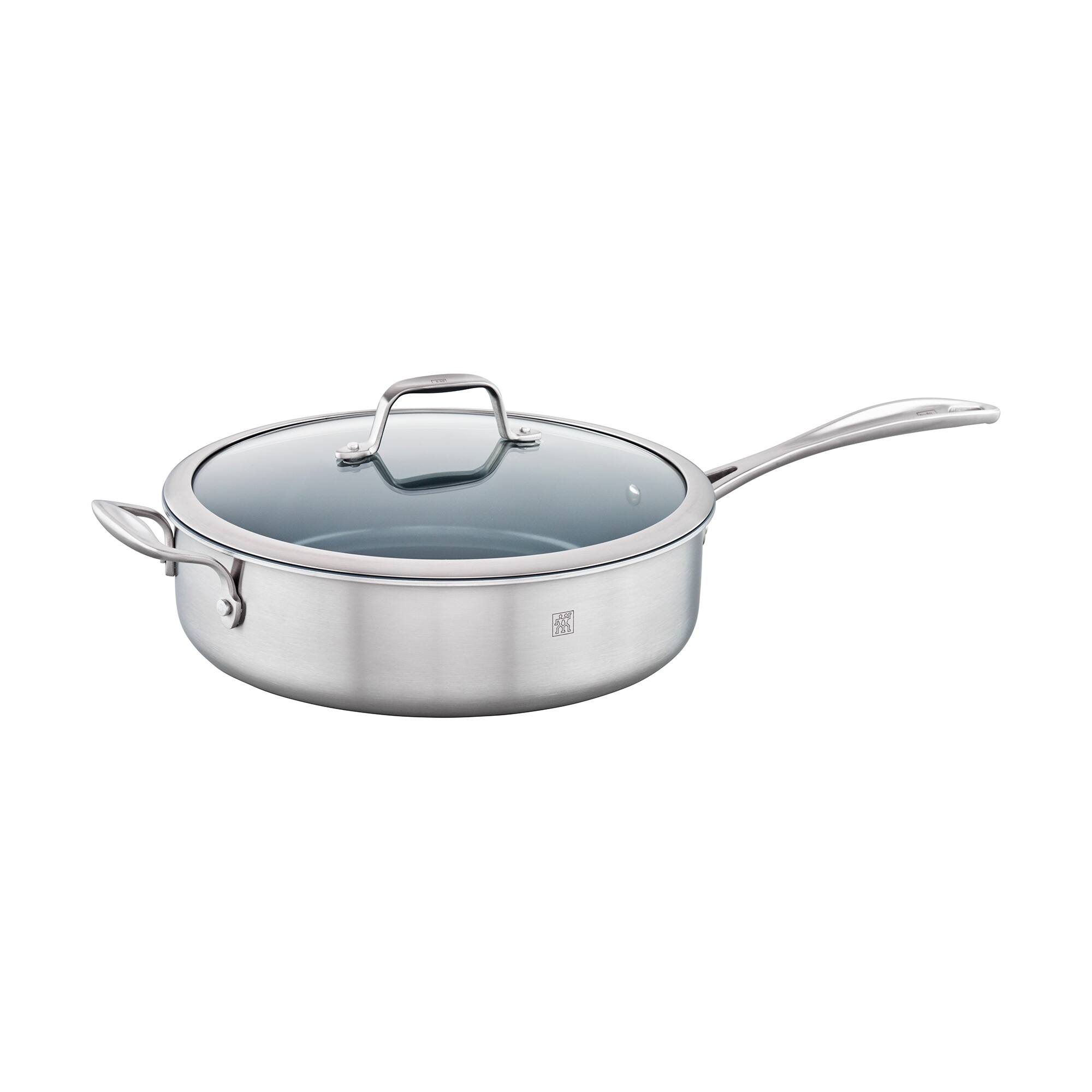 Front. ZWILLING - ZWILLING Spirit 3-ply 5-qt Stainless Steel Ceramic Nonstick Saute Pan - Stainless Steel.