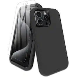 Bundle - Entronix - for iPhone 14 Pro - Heavy Duty Case & 1 Screen Protector - Black
