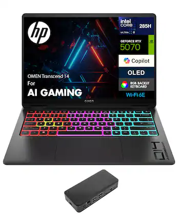 hp
intel CORE i9 285H ULTRA 9
GEFORCE RTX 5070
Copilot
OMEN Transcend 14 For AI GAMING
OLED
RGB BACKLIT KEYBOARD
Wi-Fi 6E