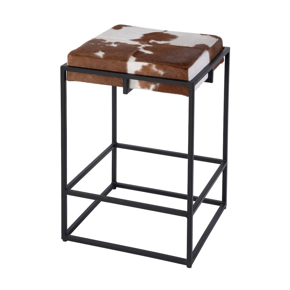Alt View 1. Butler Specialty - Stinson 26.5" Seat Height Hair on Hide Counter Stool - Black,Brown.