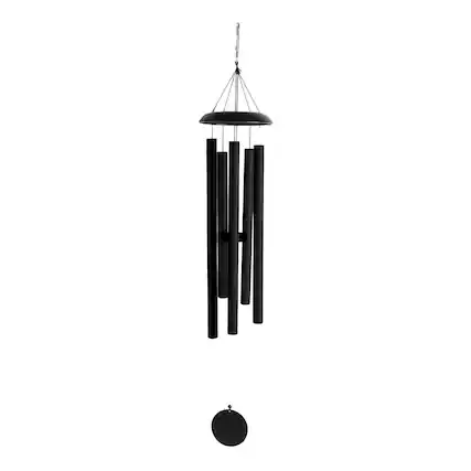 Front. FC Design - FC Design 51" Long Tuned Black Metal Wind Chime Outdoor Patio or Garden Hanging Decoration - Multi-Color.