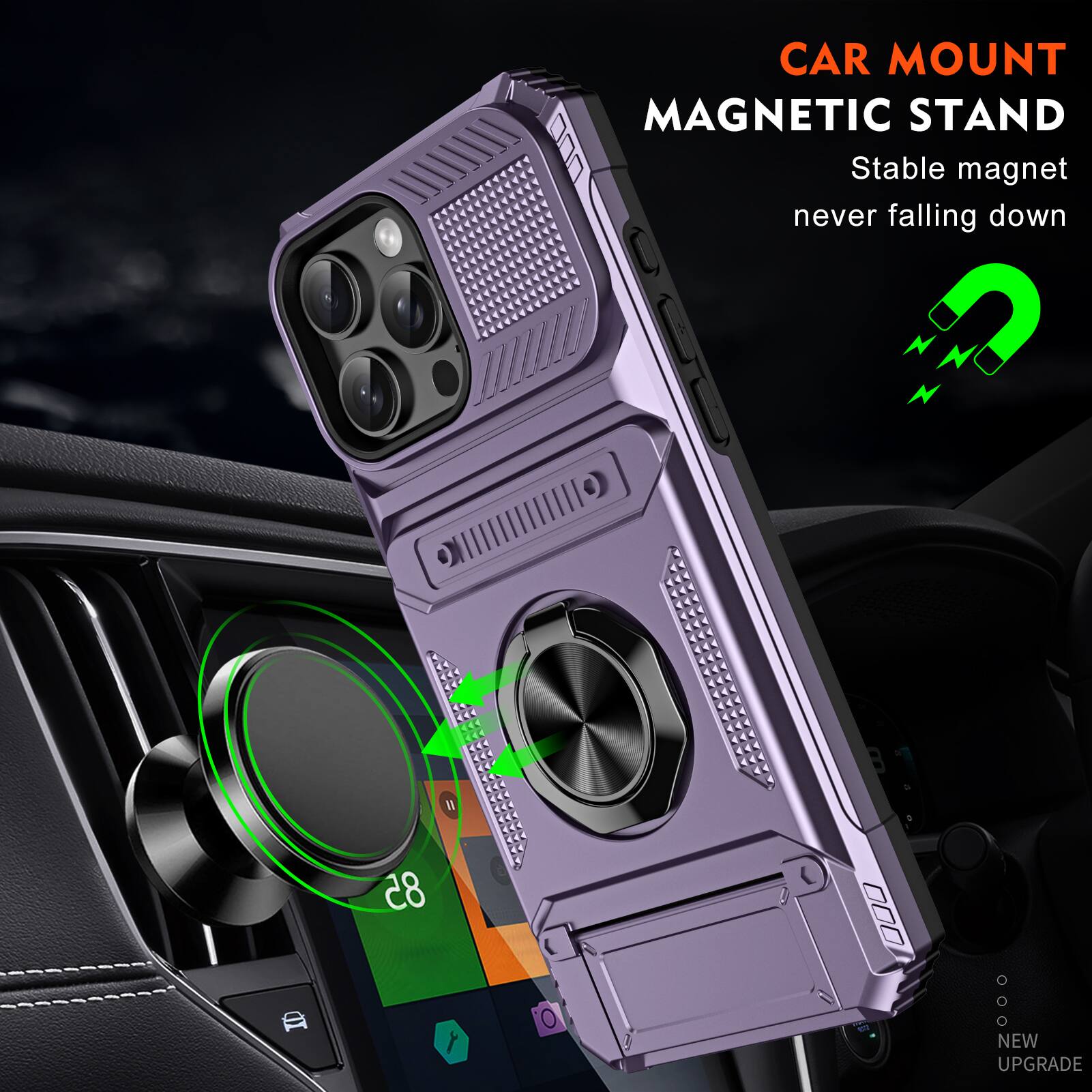 CAR MOUNT MAGNETIC STAND  
Stable magnet never falling down  
NEW UPGRADE