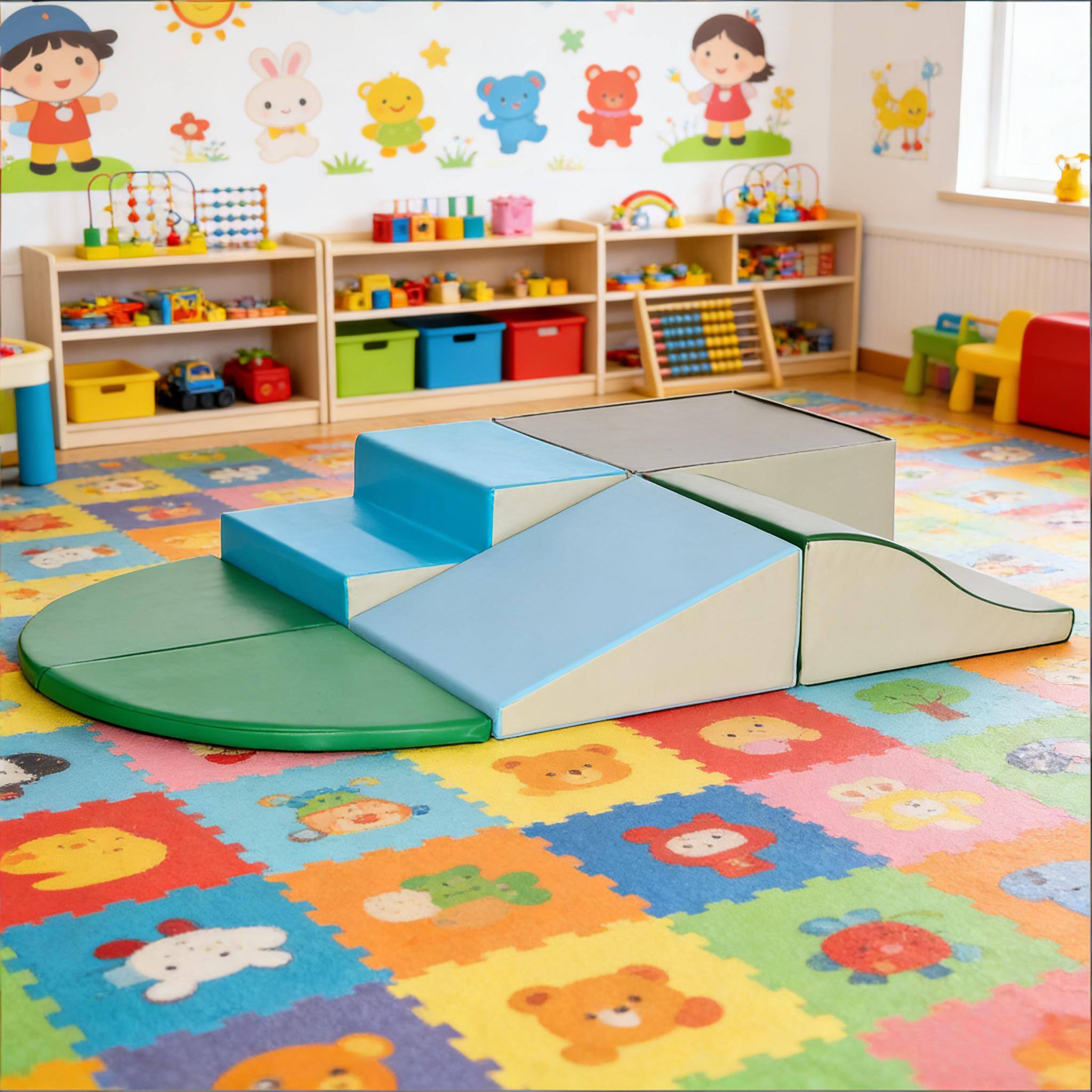 Front. Siljoy - Soft Foam Climbing Blocks Set, Safe Toddler Play, Stackable, 132lb Load, Ages 12-36 Months, Easy Clean, Multicolor - Multicolor.