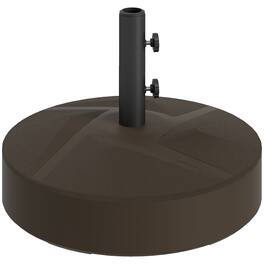 Outsunny - Patio Umbrella Base Holder, Heavy Duty Outdoor Umbrella Stand Base, Filled Up to 66lbs with Stand or 55lbs with Water - Brown