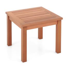 Sugift - 18 Inch Square End Outdoor Adirondack Side Table with Slatted Tabletop - Orange