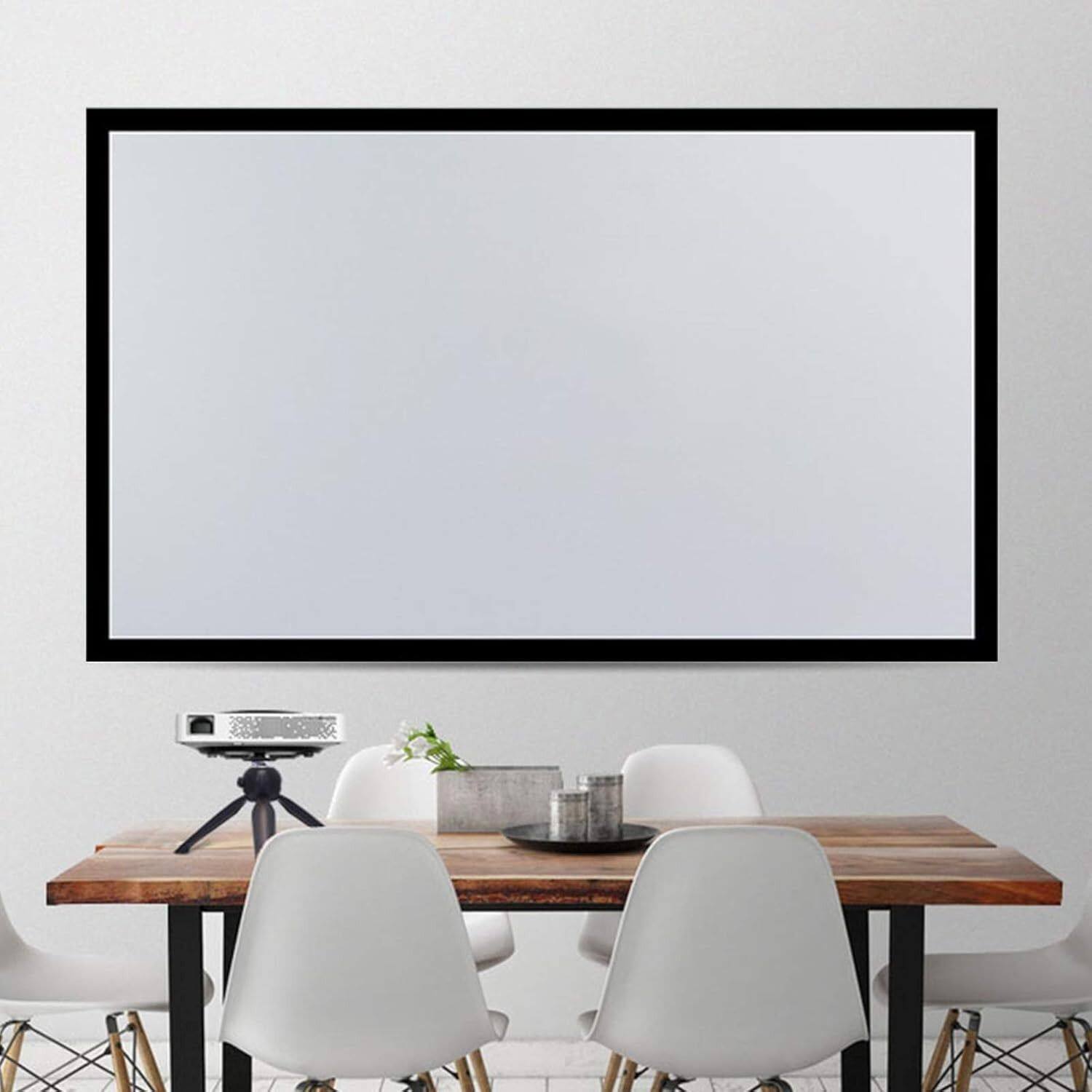 Angle. Stock Preferred - 135" Inch Fixed Aluminum Frame Projector Screen Home Theatre HD TV Projection.