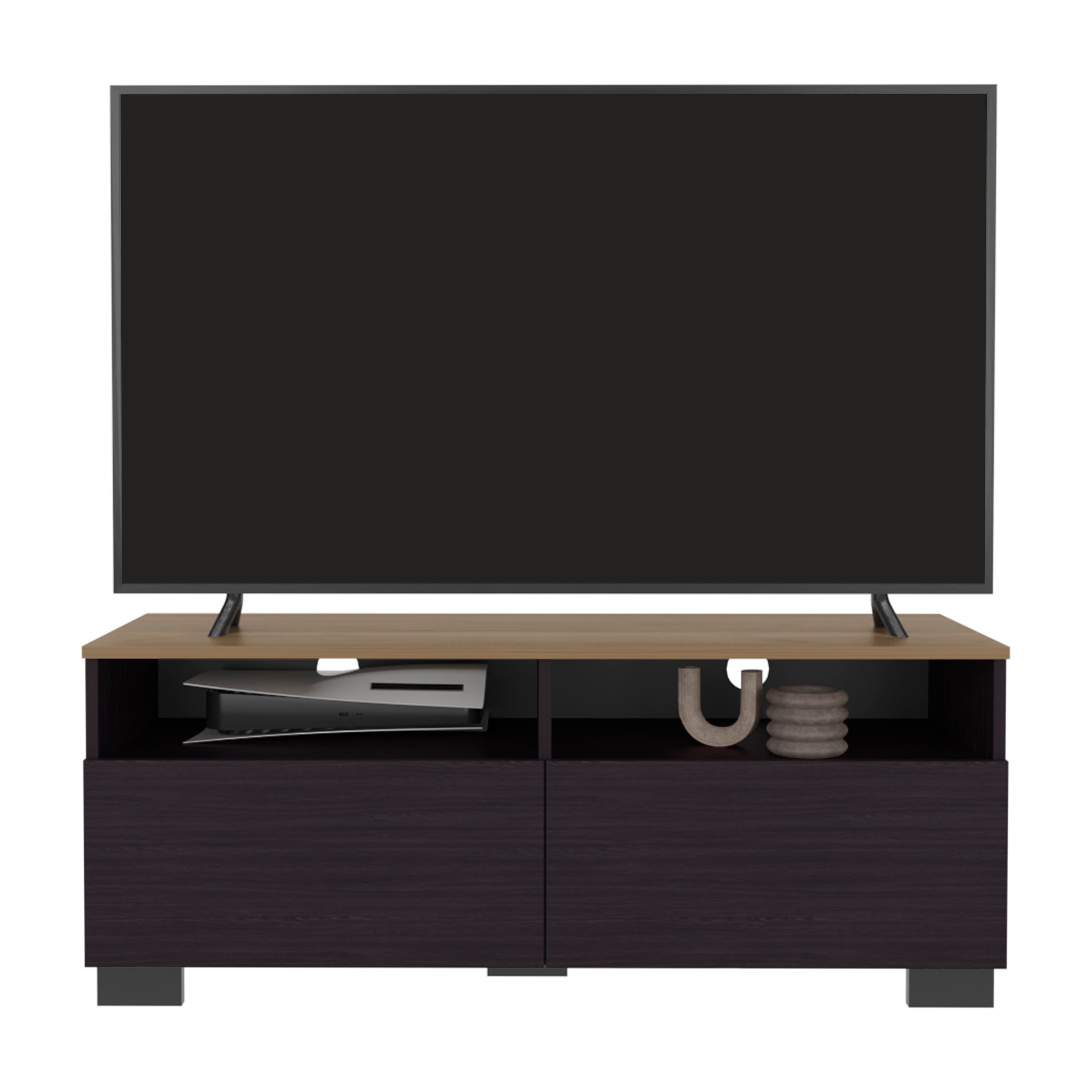 Spaco - 50-Inch TV Stand,Entertainment Center Media Console with 2 Doors and 2 Shelves, Elegant Chestnut Finish - Multi