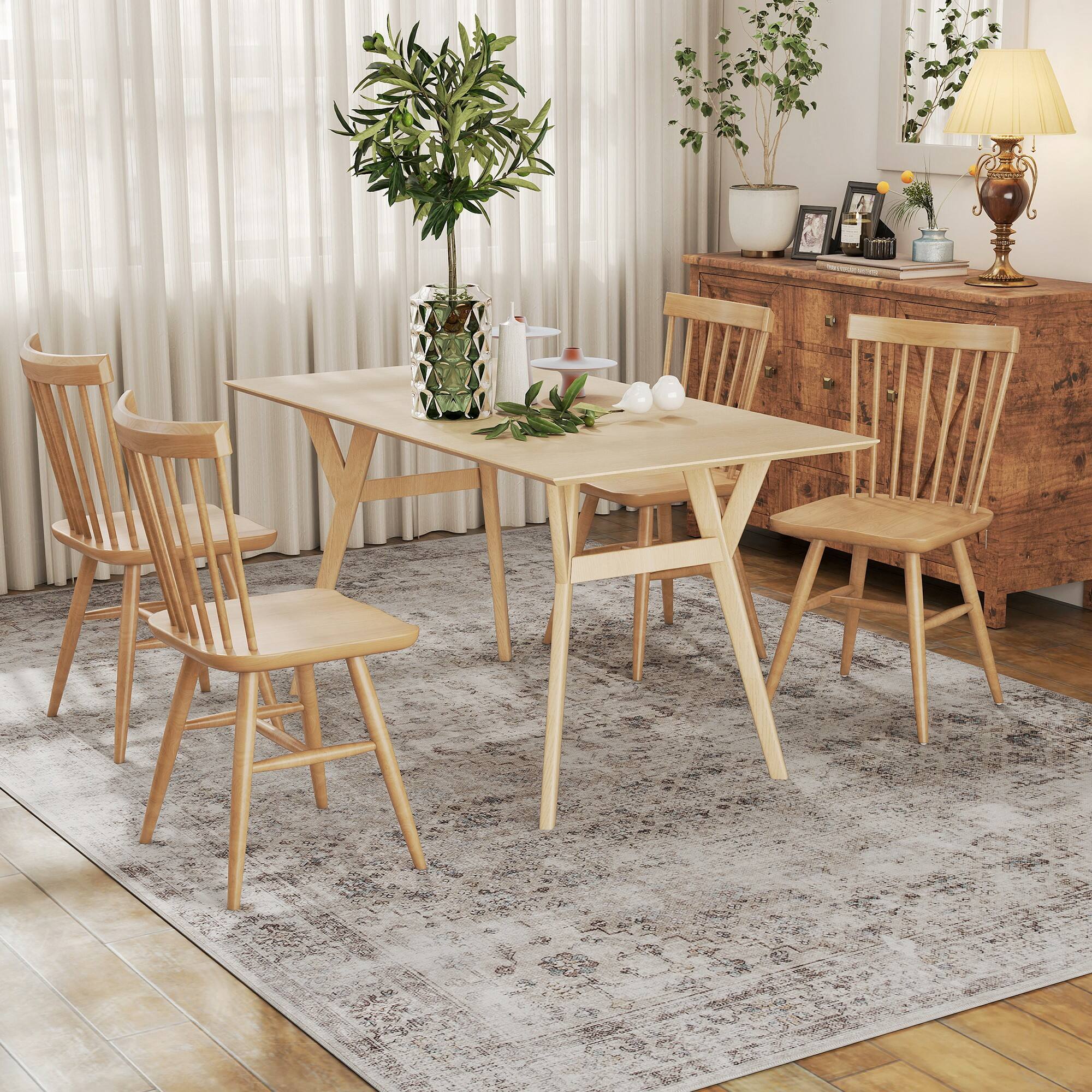 Alt View 8. Homcom - Area Rug 8x10, Machine Washable Non-Slip Traditional Floor Cover, Light Mixed-Brown - Light Mixed Brown.