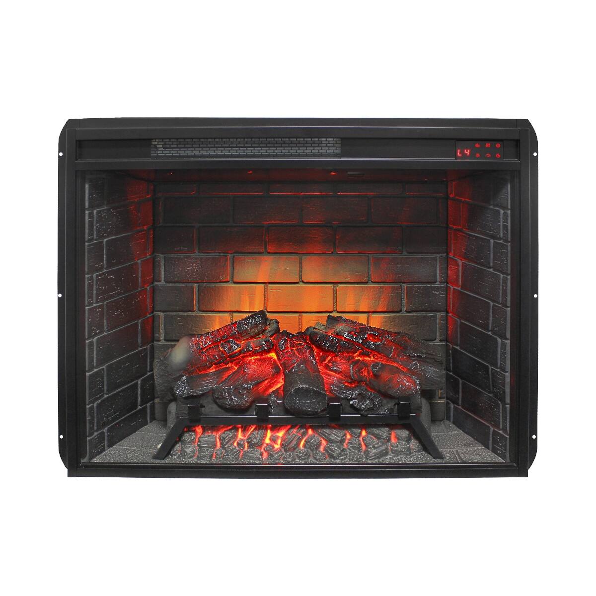 Alt View 2. Loheer - Loheer 28 inch infrared electric fireplace Insert with Removable Trim Kit, 1500W Heater, Antique Black - Antique Black.