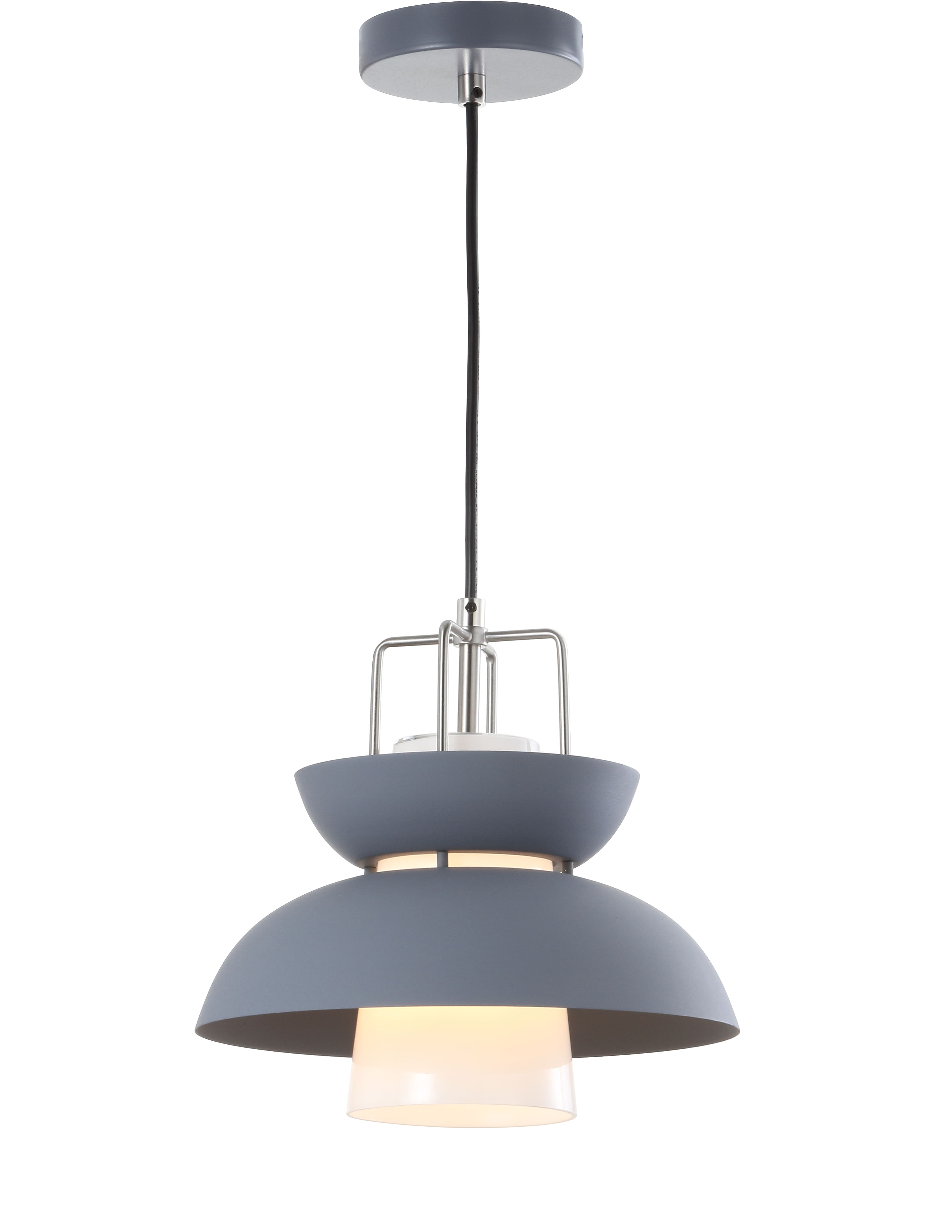 "Jonathan Y - Paul 11"" Farmhouse Metal LED Pendant - Gray" price history on PriceWatchPro