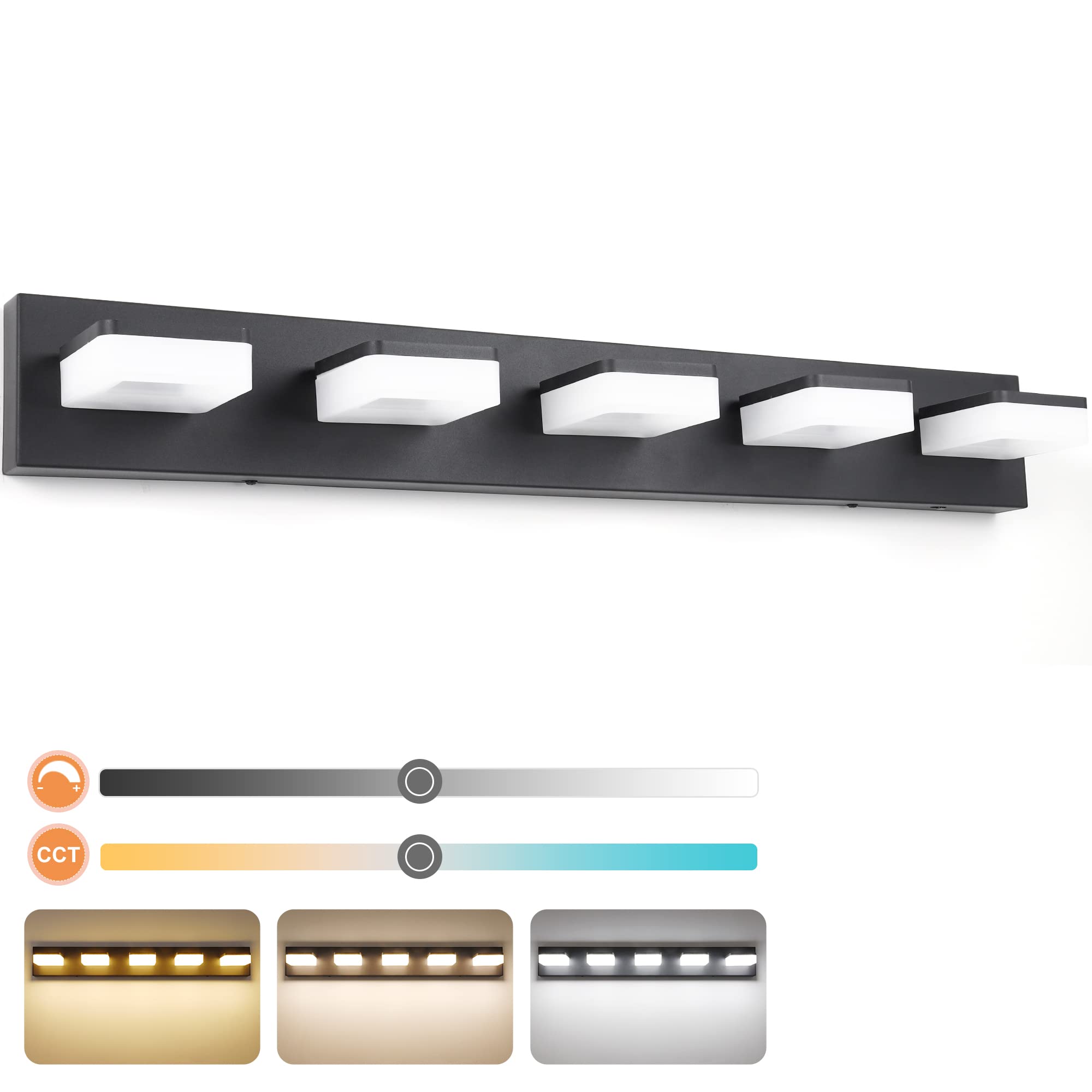 Reds Spade Colors Dimmable Bathroom Light Fixtures Over Mirror Led ...