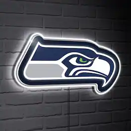 Evergreen Enterprises - Seattle Seahawks LED Team Logo Shaped Lighted Wall Sign - Multicolor