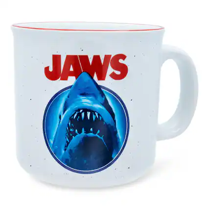 Front. Silver Buffalo - JAWS "You're Gonna Need A Bigger Boat" Ceramic Camper Mug | Holds 20 Ounces - Red.