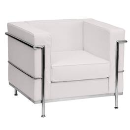 Flash Furniture - HERCULES Regal Series Contemporary Melrose LeatherSoft Chair with Encasing Frame - White