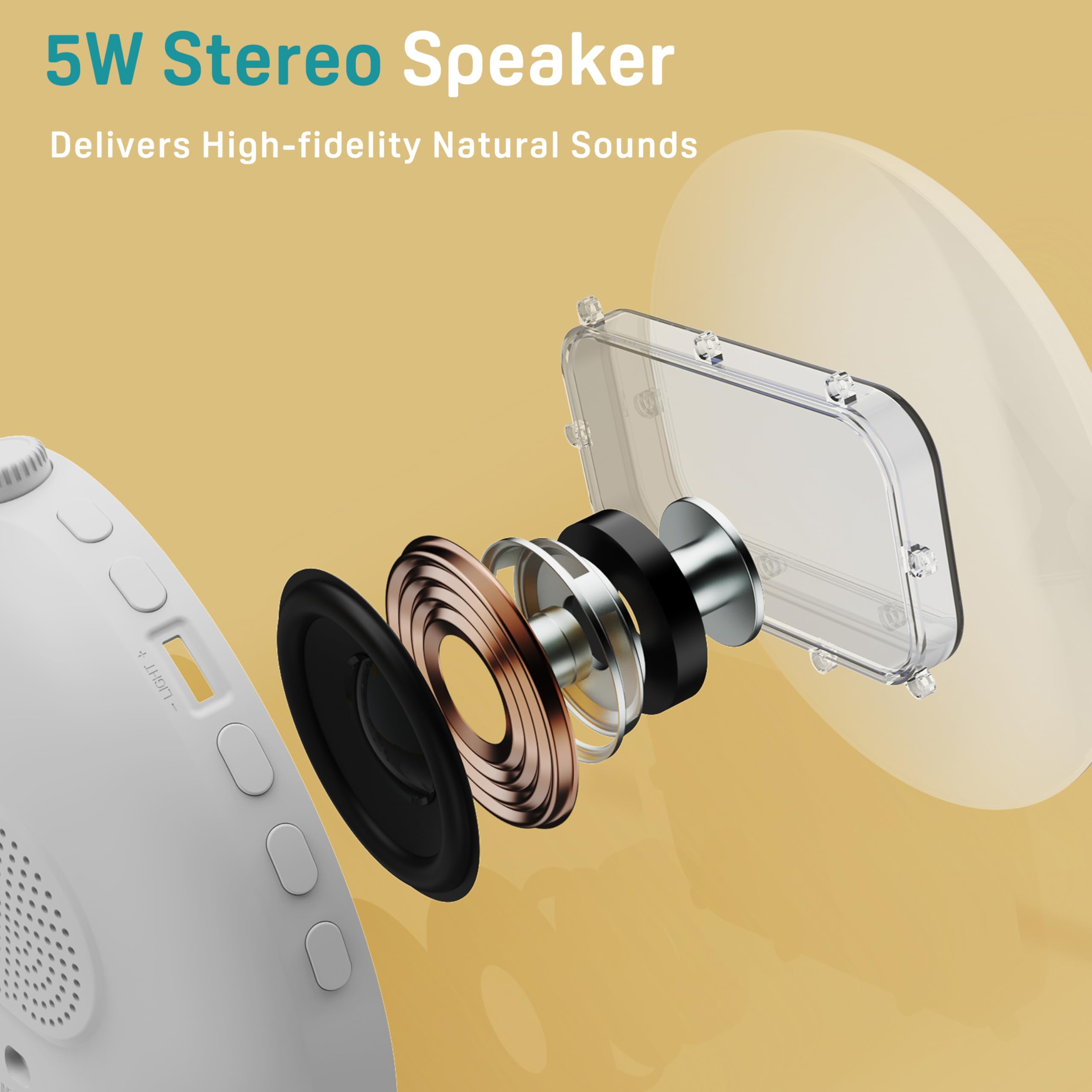 5W Stereo Speaker  
Delivers High-fidelity Natural Sounds