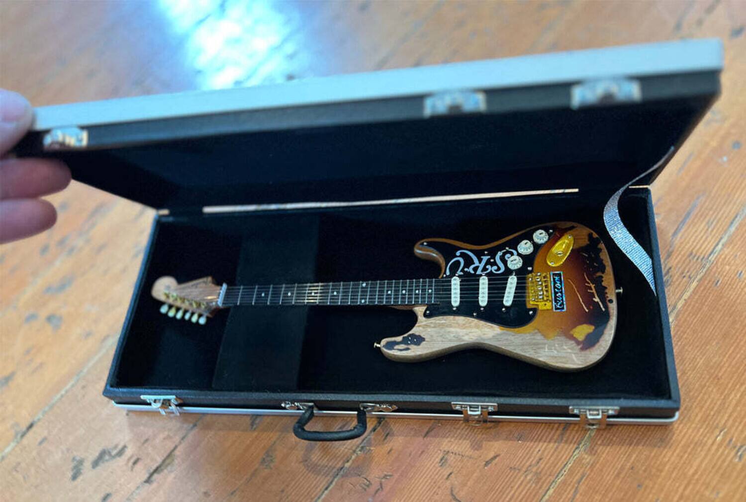 Alt View 2. Axe Heaven - Axe Heaven Stevie Ray Vaughan Number One Miniature Guitar Replica & Miniature Flight Case Replcia - COLLECTIBLES - Multicolor.