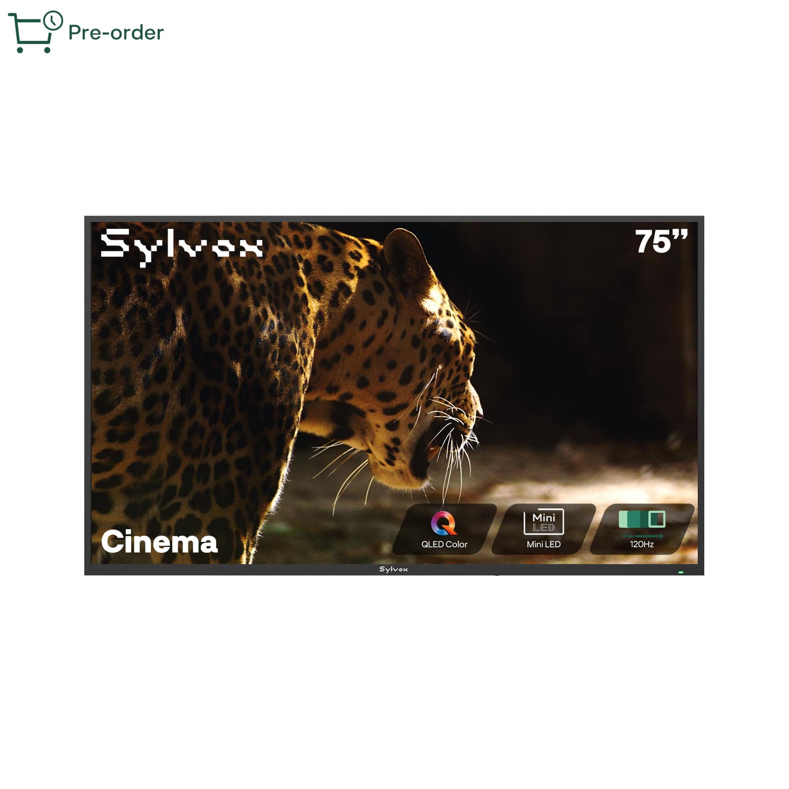 Sylvox - Outdoor TV 75" QLED Mini LED Smart TV, 2000 Nits Full Sun, 120Hz, IP55 Waterproof, Dolby Vision & Atmos(Cinema）