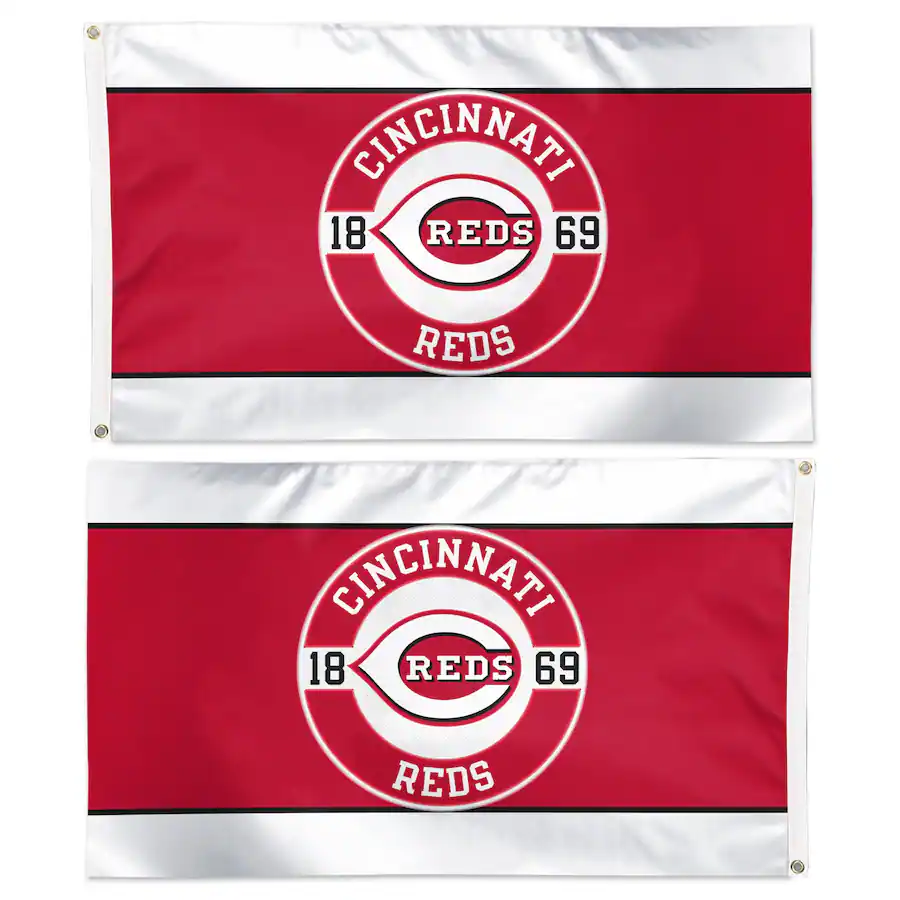 Cincinnati Reds Ribbon WinCraft Cincinnati Reds 3' x 5' Applique Flag Multicolor 202227589 ...