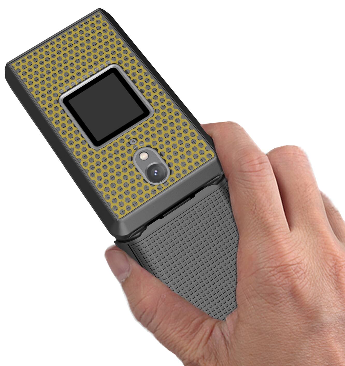 Alt View 5. Nakedcellphone - Case and Belt Clip Holster for CAT S22 Flip Phone Communicator - Gold.