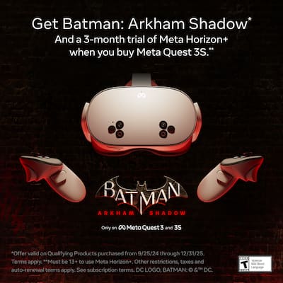 Quest 3S 128GB — Get Batman: Arkham Shadow and a 3 Month Trial of Quest 3S 128GB — Get Batman: Arkham Shadow and a 3 Month Trial of