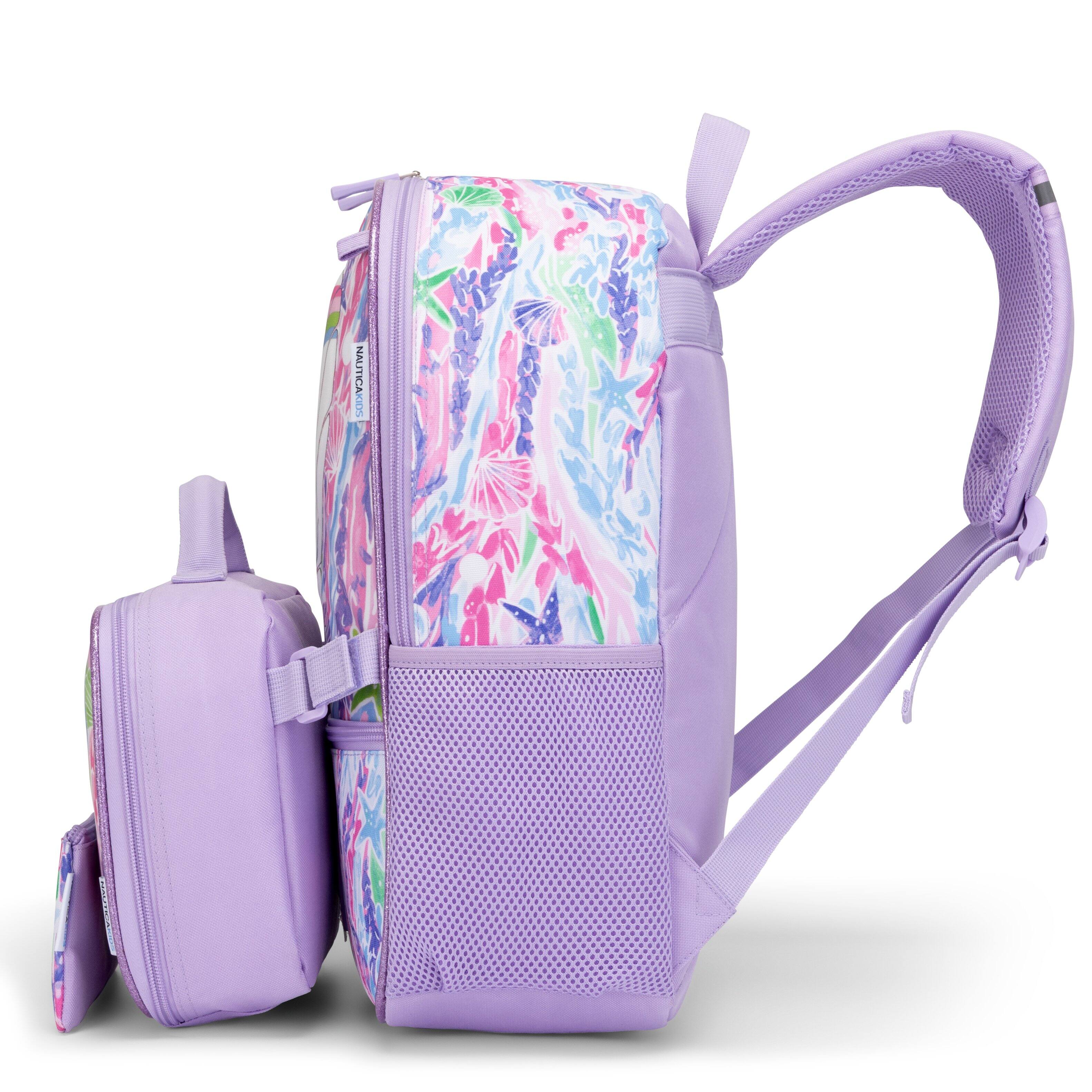 Alt View 1. Nautica - Nautica 16" Back to Basics Kids 3-Piece Backpack Set with Cushioned Back and Shoulder Straps | Pastel Shell - Pastel Shell.