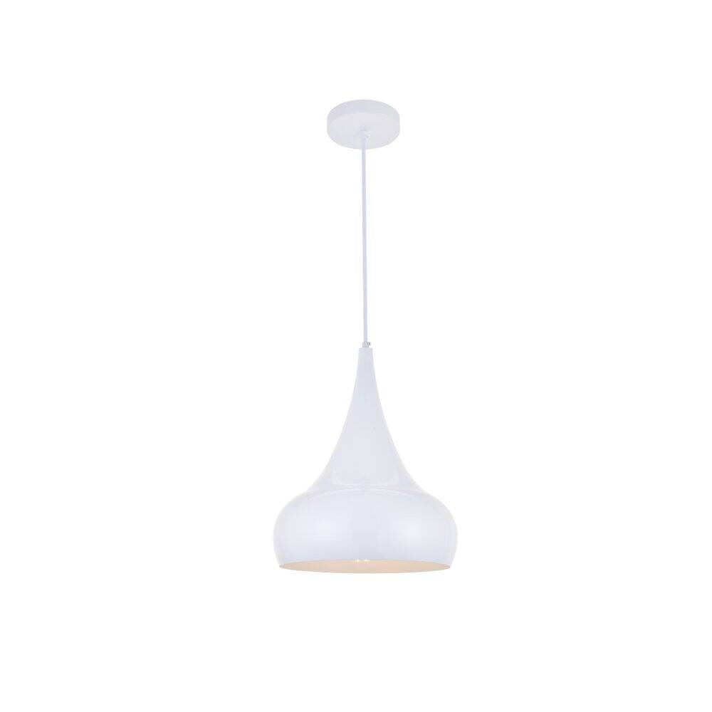 Alt View 3. Living District - Circa 1 Light White Pendant - White.