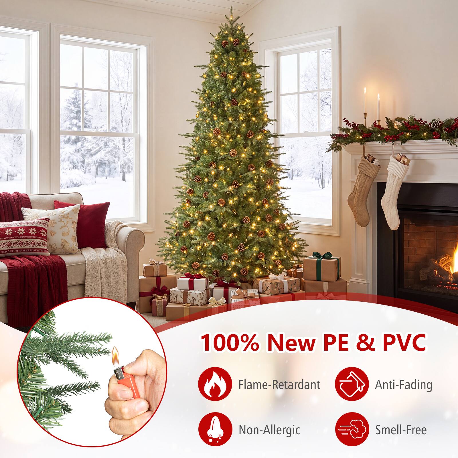 100% New PE & PVC  
Flame-Retardant  
Anti-Fading  
Non-Allergic  
Smell-Free