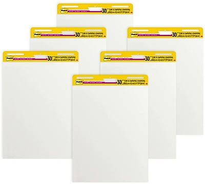 Front. Post-it - Super Sticky Easel Pad, 25" x 30", 30 Sheets/Pad, 6 Pads/Pack - White.