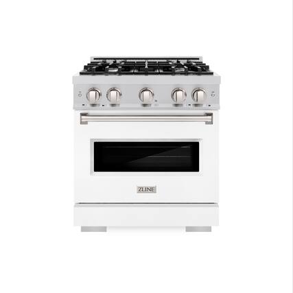 Front. ZLINE - 30" Classic Dual Fuel Range with 4 Burners and Convection Oven (CDR-WM-30) - Black Matte.