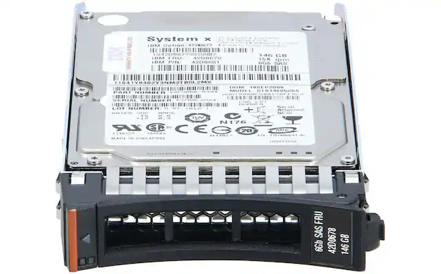 System x
IBM Option: 4200677
WARRANTY/OFFREND
WARRANTY
IBM P/N: 4200677
FRU: 4200681
146 GB
15K SAS
6Gb
11S41Y8482Y3NM3TBOL2MX
DOM: 19SEP2009
MODEL: ST914685285
PART NUMBER: WWNT5SSC500173FFACD
SERIAL NUMBER: 11S41Y8482Y3NM3TBOL2MX
LOT NUMBER: 1012-1
RATED VDC: +12V
RATED A: 1.2A
CE0ET 20
MIC D11027
KTX T01488RSE
MADE IN SINGAPORE
FRU: 4200678
6Gb SAS
146 GB
6Gb SAS
4200678
146 GB