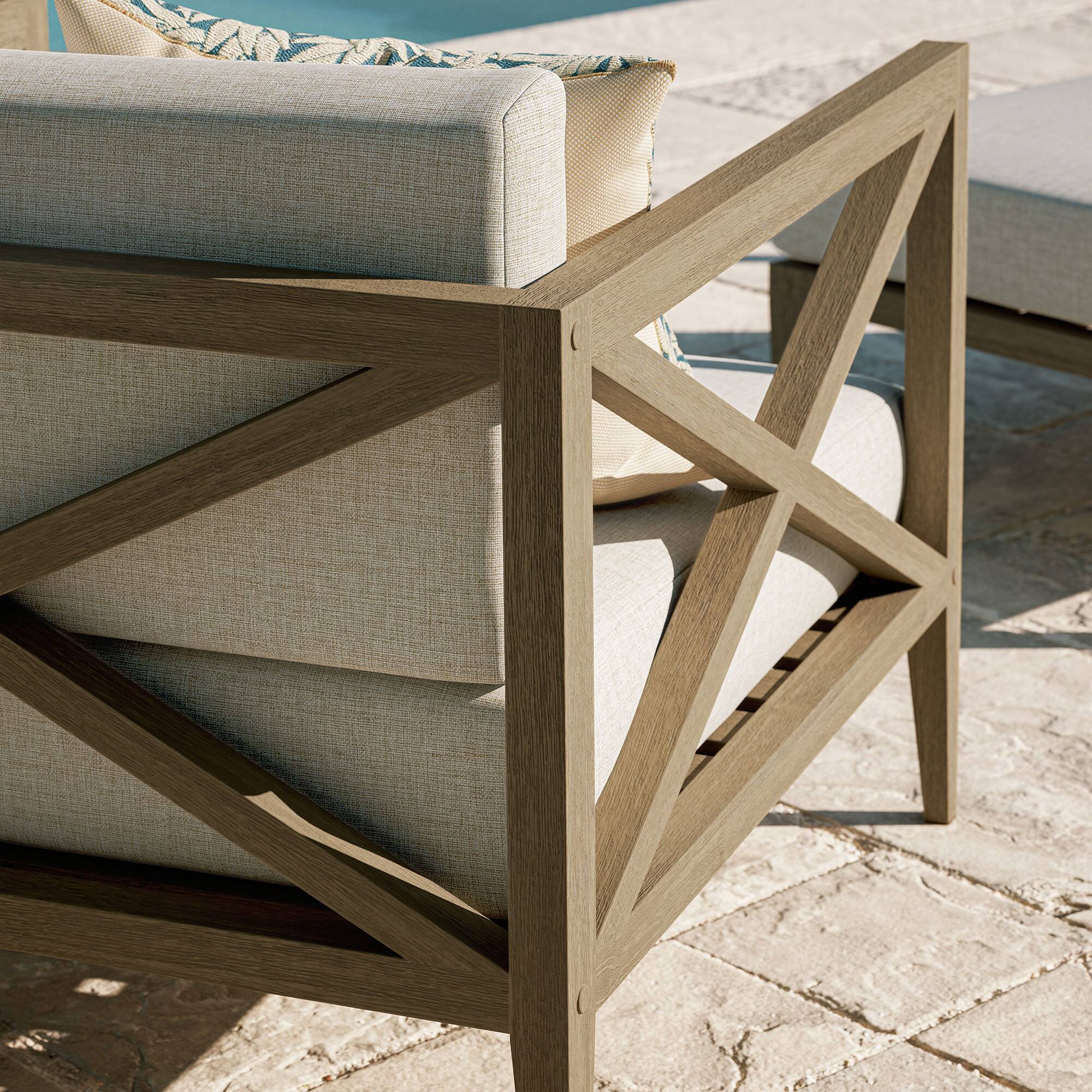 Alt View 1. Modway - Northlake Outdoor Teak Armchair by Modway - Weathered Gray Pebble.