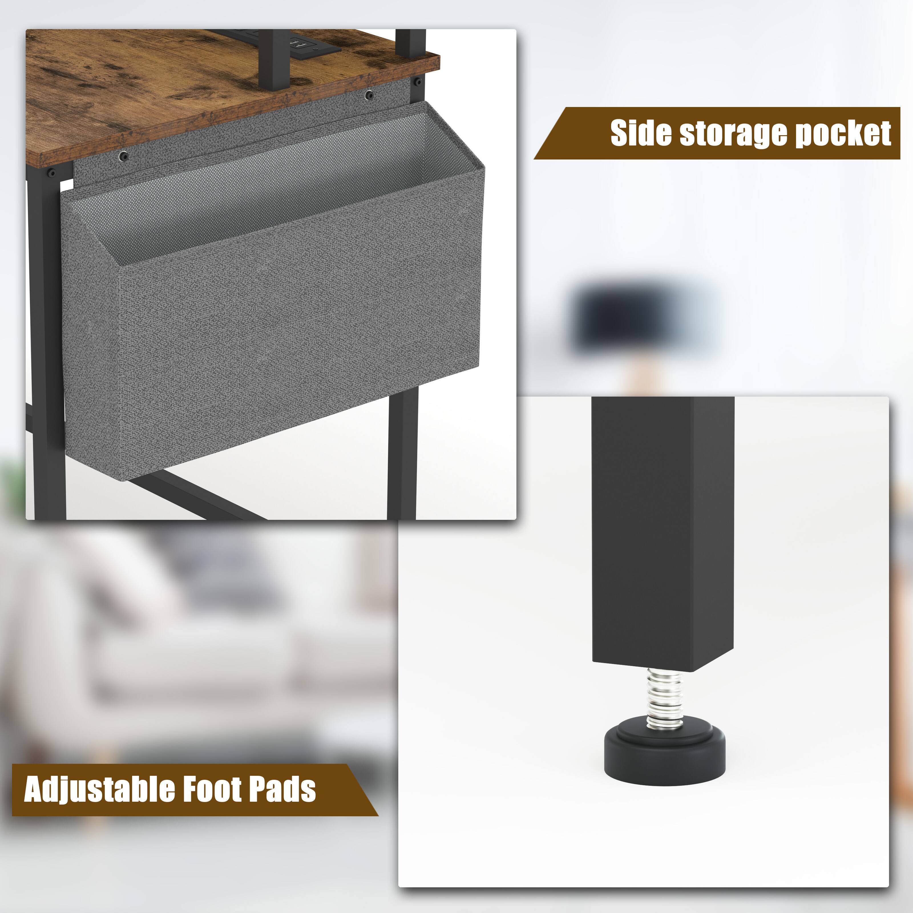 Side storage pocket  
Adjustable Foot Pads