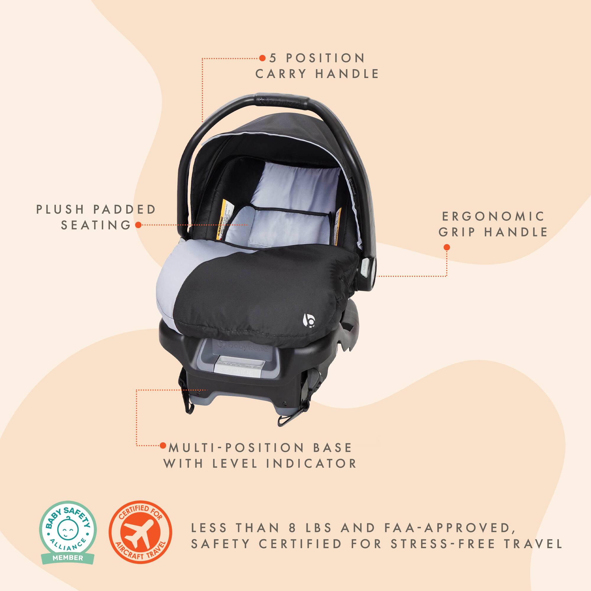 Baby Trend Ally Newborn Baby Infant Car Seat Travel System with Cover ...