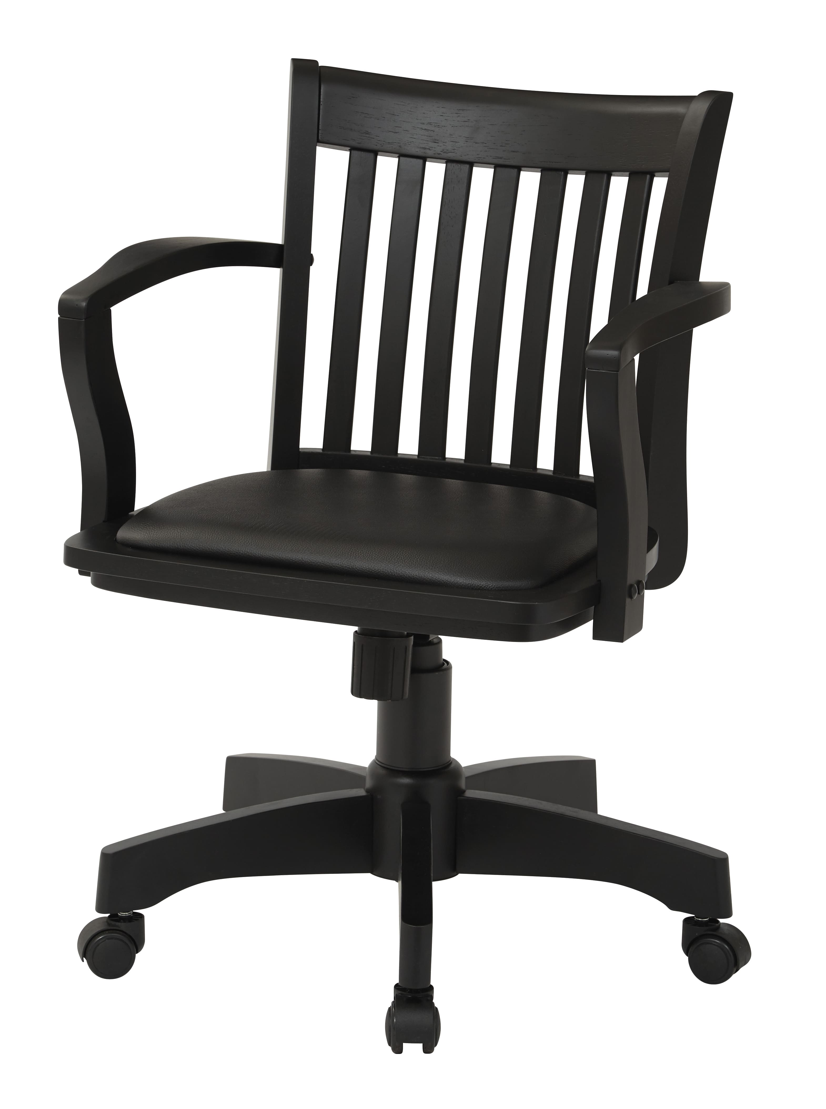 OSP Home Furnishings - Deluxe Wood Banker's Chair - Black Finish