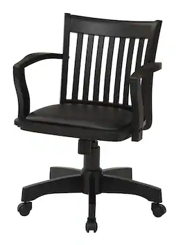 OSP Home Furnishings - Deluxe Wood Banker's Chair - Black Finish