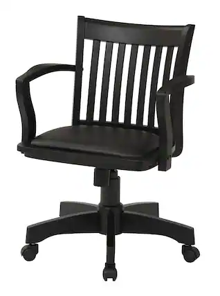 Front. OSP Home Furnishings - Deluxe Wood Banker's Chair - Black Finish.