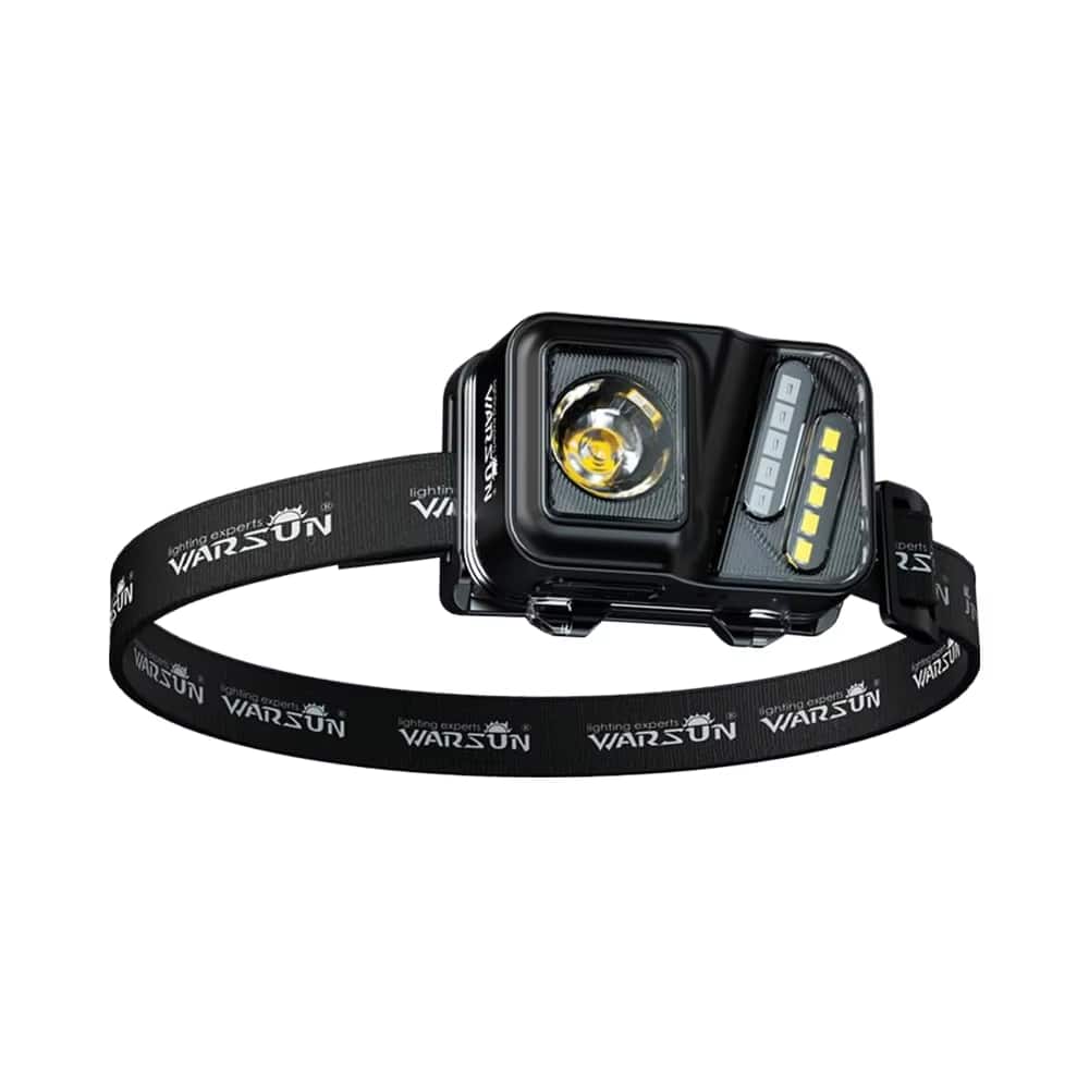 Cluzine - Rechargeable LED Fishing Headlamp, Super Bright Head Mounted Light Long Endurance for Outdoor Hiking Night Fishing - Black