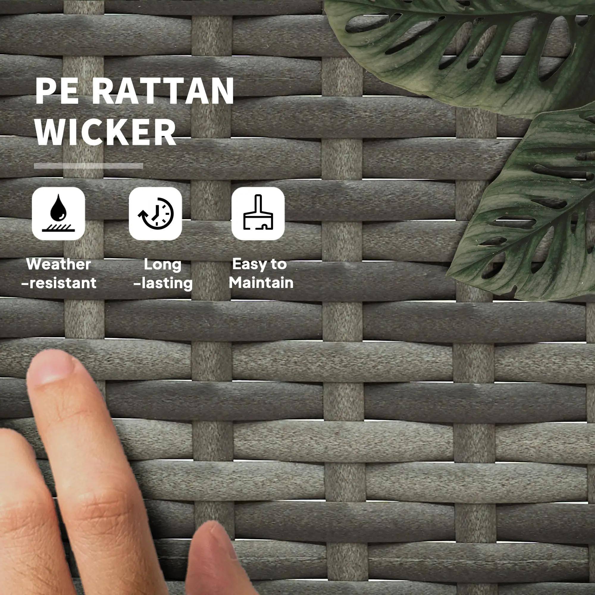 PE RATTAN WICKER Weather -resistant Long -lasting Easy to Maintain